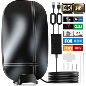 TV Antenna, 2023 Newest Digital Amplified HD TV Antenna, 480+ Miles Range Support 4K 1080P, Indoor Outdoor Smart Switch Amplifier Signal Booster, UHF VHF Freeview HDTV Channels with 35ft Coax Cable