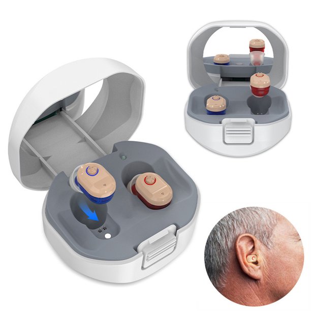 Doosl Hearing Aids for Seniors, Voice Enhancer and Audio Sound Hearing Amplifier, TV Earbuds with Portable Charging Box, Noise Cancelling for Adults and Child