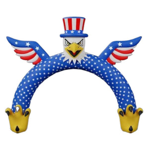 iFanze 4th of July Independence Day Inflatables, 9ft Height Flying Bald Eagle American Flag Inflatable Archway with Built-in LED Lights, Outdoor Indoor Lawn Garden Home Yard Holiday Decoration