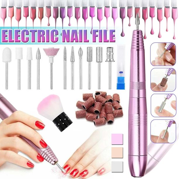 Cattino Nail Drill Electric Nail Drill Machine, Electric Nail File Nail Art  Supplier for Acrylic Nails, Professional USB Nail Buffer Manicure Pedicure  Polishing Tools for Home Salon Use, Black