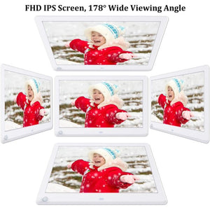 Doosl Digital Picture Frame 12 inch Metal Photo Frame 1064x600 Resolution with Remote Control, USB/SD/MMC/MS Card Port, Play Photo/Music/Video/Calendar/12 Languages Function