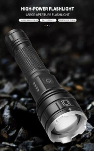 LED Flashlight, 1200-1500 High Lumens Tactical Flashlights, Zoomable and Water Resistant, 5 Light Modes, Super Bright Flashlights for Camping and Emergency,Emergency window breaking hammer