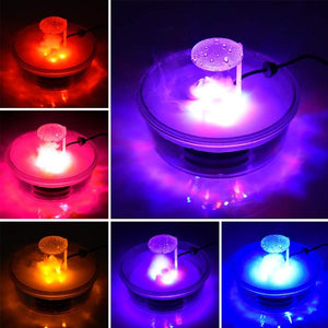 Halloween Witch Cauldron with Mist Maker,Witch Jar Atomizer Lamp Punch Bowl with 12 LED Light Color Change Fogger Mini Candy Cauldron Decor