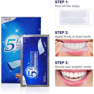 Teeth Whitening Strips 5D, Safe and Effective Teeth Whitening Kit 28 Pouches 56pcs