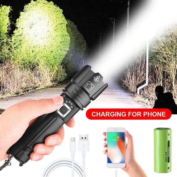 LAIGHTER Powerful Flashlight 10000 Lumens,USB Rechargeable XHP70.2 Flashlights High Lumens LED Torch Powerful Tactical Flashlight 5 Modes, Zoomable with Power Display and USB Output for Emergency