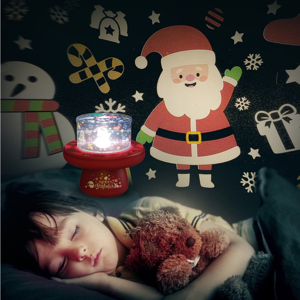 Christmas Night Light Projector for Kids Bedroom, 6 Themes Projection Show, USB Rechargeable