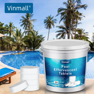 Vinmall 25 pcs Chlorine Tablets for Pools 11 lbs