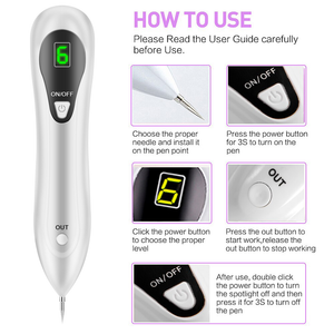 Mole Remover Pen, Skin Tag Remover Dark Spot Remover Freckle Tattoo Wart Mole Removal Tool With LCD Screen and Spotlight