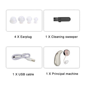 Hearing Aid Rechargeable, Vinmall BTE Hearing Amplifier Devices for Seniors with Noise Cancelling, Volume Control