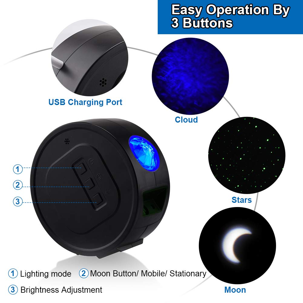 LED Galaxy Projector Doosl Star Night Light Projector for Kids, Light Projector for Bedroom, Outdoor, Holiday, Christmas