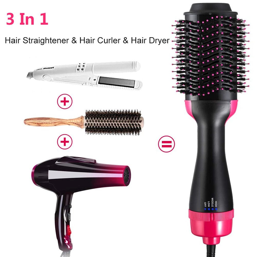XPREEN One Step Hair Dryer,Volumizer Hot Air Hair Dryer Brush,Salon Negative Electric Blow Dryer Rotating Curler and Ion Hair Straightener Brush for Fast Drying,Straightening,Curling