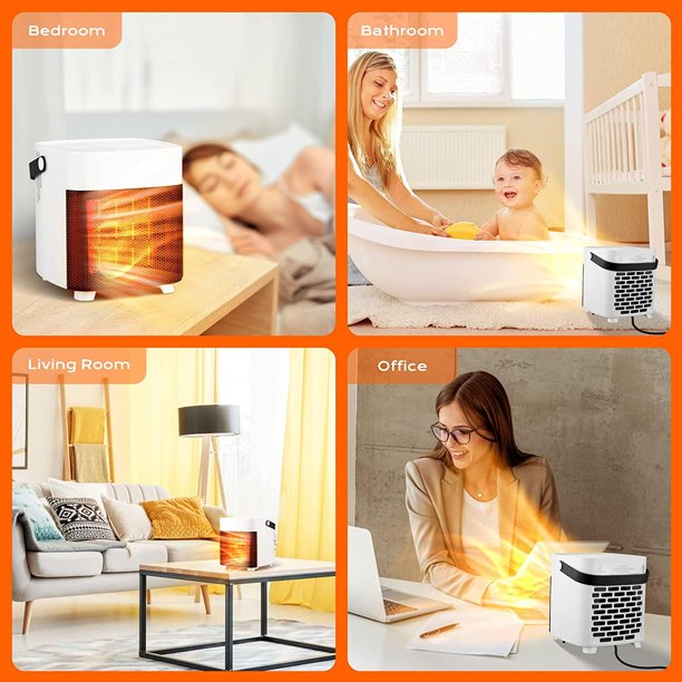 Space Heater, 1500W Electric Heaters Indoor Portable with Thermostat, Portable Heater with for Bedroom, Office and Indoor Use