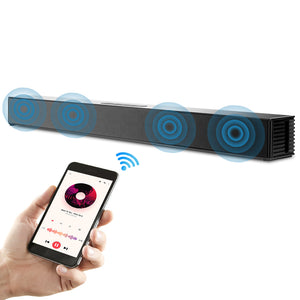 Doosl Sound Bar, Ultra-slim Smart Wireless Bluetooth 5.0 Sound Bar for TV, Black