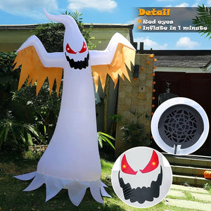 Halloween Inflatables 8 Ft Red Eye Ghost with Color Changing LEDs Decoration, Outdoor Halloween Inflatables Party Decor for Yard Lawn Patio Garden Party