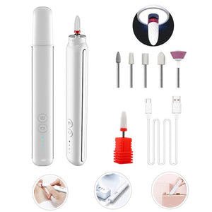Nail Drill,Electric Nail Drill,Cordless Nail Drill Machine - Rechargeable Portable Nail File Kit with LED Lights, Battery Operated Manicure Cuticle Drill, Acrylic Nail Drill,Removing Gel Nails