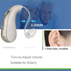 Doosl Hearing Amplifier for Ears, Rechargeable Hearing Amplifier with Portable Charging Case to Assist Hearing of Seniors, 1 Pair, Silver