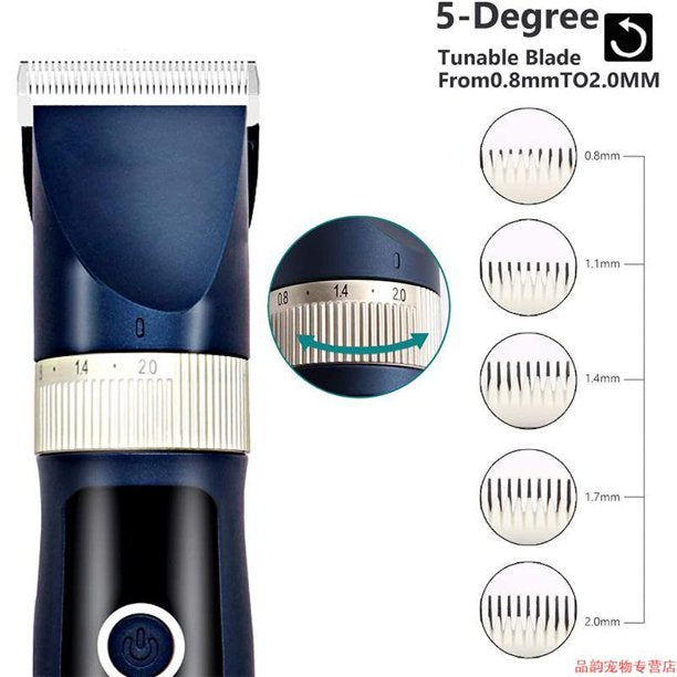 Vinmall Dog Clippers Low Noise Pet Clippers Rechargeable Dog Trimmer Cordless Pet Grooming Tool Professional Dog Hair Trimmer with Comb Guides Scissors Nail Kits for Dogs Cats and Others