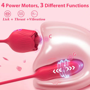 VESSTT Rose Vibrator for Women, Adult Sex Toys with Vibrating Egg, Clit Stimulator for Adults Couples, Red