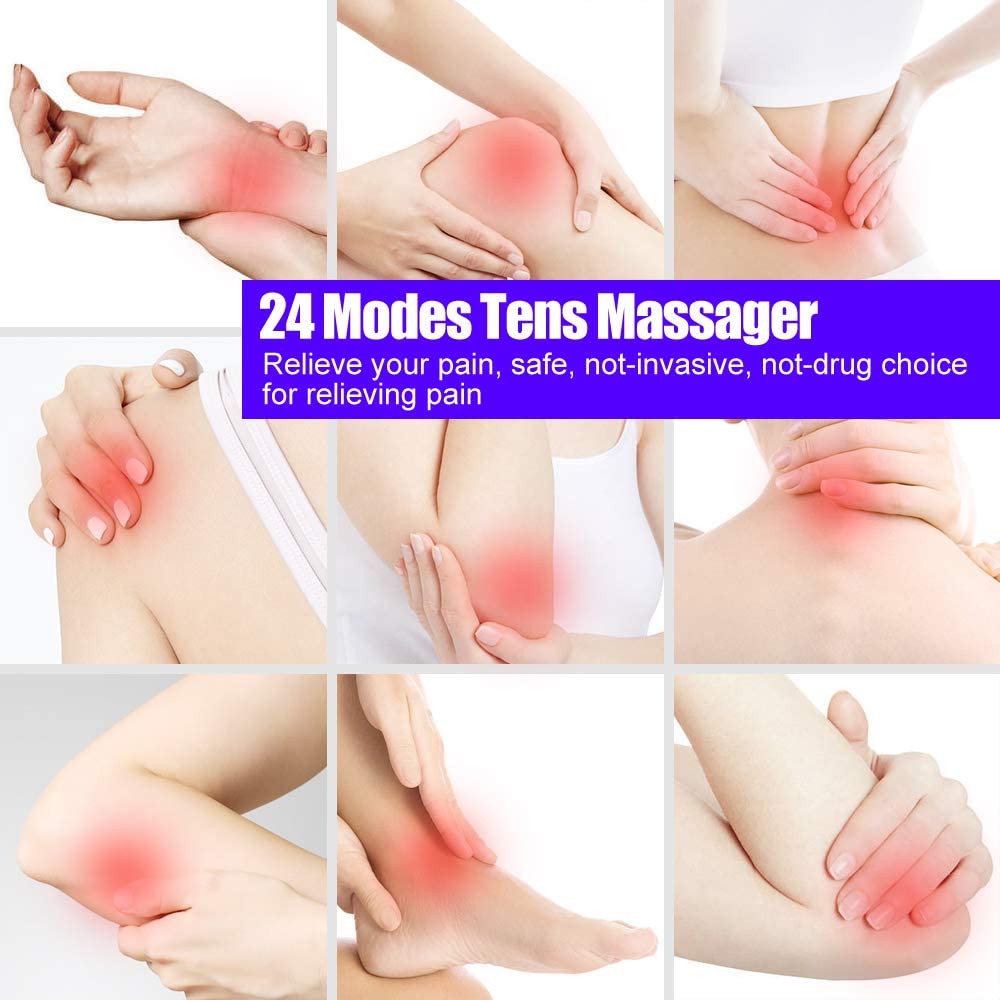 24 Modes Tens Machine EMS Electronic Pulse Massager Electrical Nerve Muscle Stimulator Acupuncture Low Frequency Physiotherapy Health Care Tools
