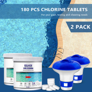 360 Pcs Chlorine Tablets for Swimming Pool with 3 Inch Floating Dispenser