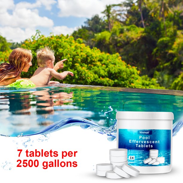 Melliful 180 Pcs Pool Chlorine Tablets, Long Lasting Chlorine Tablets with 4 inch Floating Chlorine Dispenser for Swimming Pool or Spa