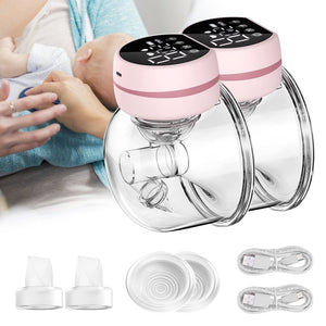 Wearable Breast Pump Hands Free, iFanze Portable Wireless Electric Breast Pump with 3 Modes 9 Levels Silicone Breastfeeding Breastpump Worn in-Bra, Low Noise and Painless with Massage 24mm