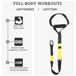 Bodyweight Resistance Straps Trainer Kit, Home Suspension Training Straps, Fitness Resistance Trainer with Anchor Point and Resistance Loop Bands, Full Body Workout for Indoor or Outdoor Gym