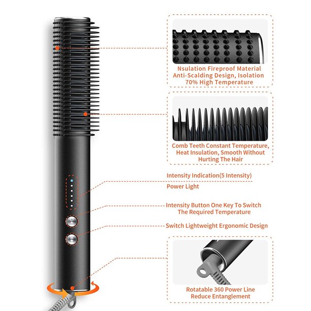 iFanze Hair Straightener Brush,Hair Straightening Brush Hot Curling Iron with Anti-Scald Feature Auto Temperature Lock Auto-Off Function