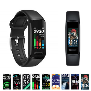 Fitness Activity Tracker Smart Watch with All-Day Body Temperature Heart Rate Sleep Health Monitor Pedometer Steps Calories Counter IP68 Waterproof, Black