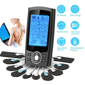 36 Modes Portable TENS Therapy Device for Dual Channel Pain Relief