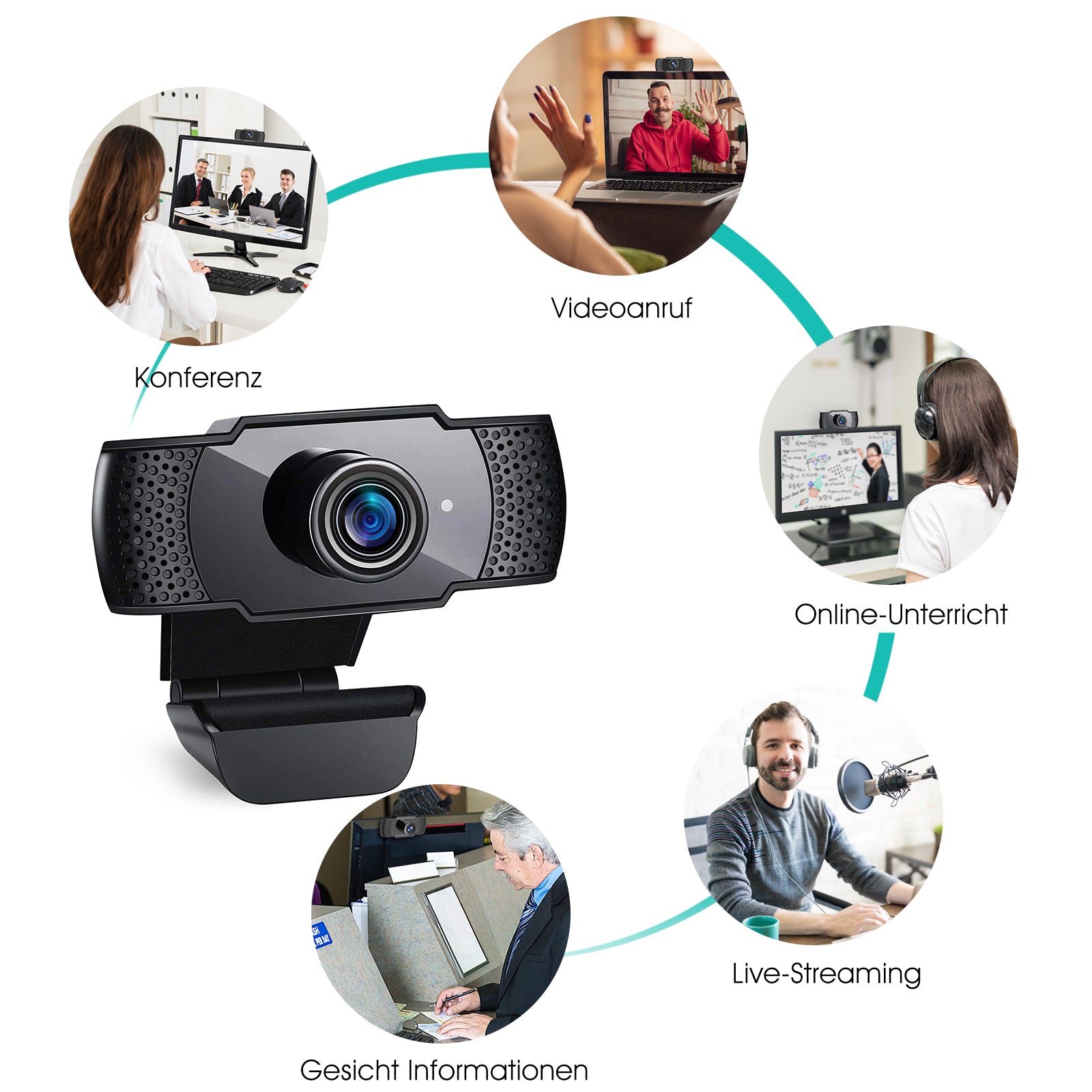 1080P HD Webcam with Microphone, Webcam for Gaming Conferencing, Lapto –  iFanze