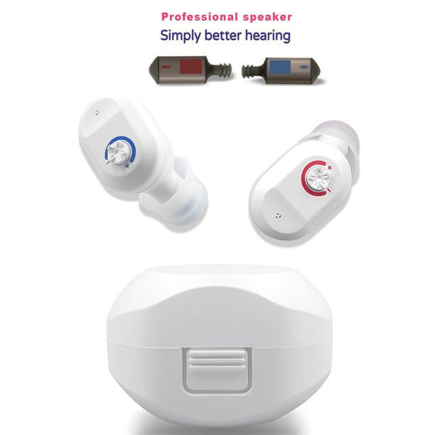 Doosl Hearing Amplifier Rechargeable for Seniors, Hearing Aids with Charging Box, Mini Sound Amplifier Noise Reduction (2 Units)