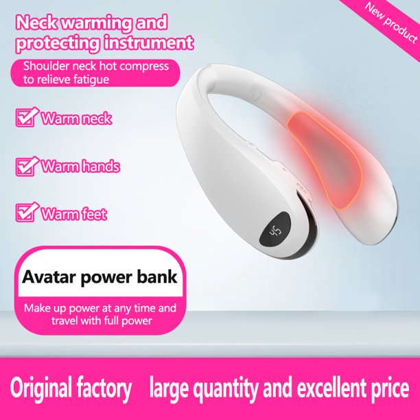 Neck Warmer Rechargeable, Portable Electric Neck Heater 10000mAh, 4 Heat Levels, Perfect for Home, Office, Outdoor, Great Gifts for Women, Men in Cold Winter (White)