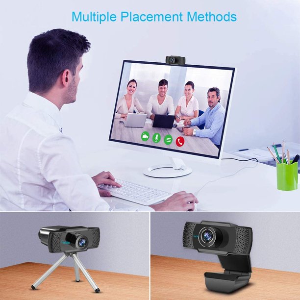 1080P HD Webcam with Microphone for Desktop, USB Computer Camera
