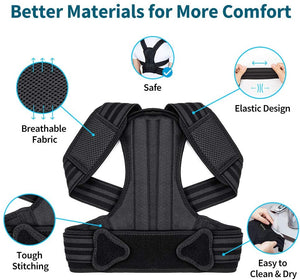 Vinmall Posture Corrector For Men and Women,Back Straightener,Adjustable Back Straightener and Providing Pain Relief from Neck,Improves Posture and Provides Back Support,L