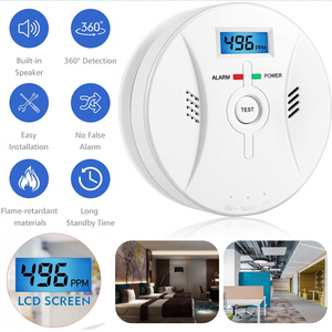 iFanze Carbon Monoxide and Smoke Alarm, iFanze Smoke Detector and Carbon Monoxide Detector with LCD Display