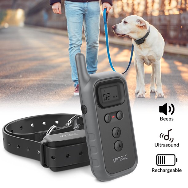 vinsic Dog Training Collar, Rechargeable Dog Shock Collar with Beep, Vibration and Shock Training Modes, Waterproof, Long Remote Range, Adjustable Shock Levels Shock Collars for Dogs with Remote