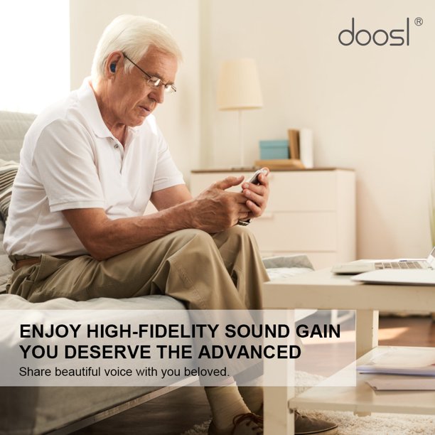 Doosl Hearing Aids, Rechargeable Hearing Aid for Seniors and Adults, Hearing Amplifier with Noise Cancellation and Volume Control