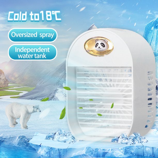 Air Conditioner fan, Personal Mini Air Conditioner Fan with LED Night Lights, Portable AC Fan with 3 Speed Modes, Portable Air Conditioner for Room, Home, Office, Car