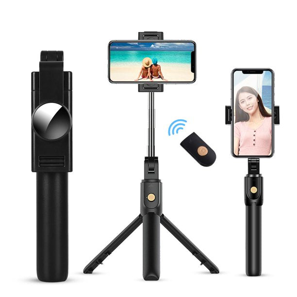 Selfie Stick Tripod, Lightweight Aluminum All in One Extendable Phone Tripod Selfie Stick Bluetooth with Remote for Facetime/Adventure Shots/Instagram/Facebook Live