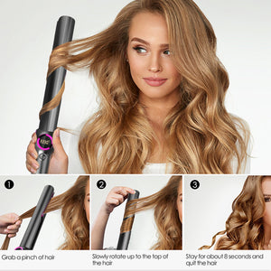Hair Straighteners and Curling Iron 2 in 1, Professional Ceramic Tourmaline Ionic Flat Iron with Adjustable Temp, LCD Digital Display for Smooth, Curls and Wave All Hair Types