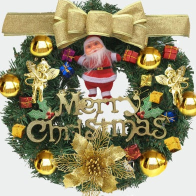 Sacred Christmas Wreath with Lights Artificial Hanging Ornaments Front Door Wall Decorations Merry Christmas Tree Wreat