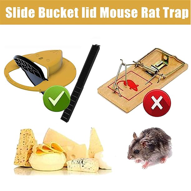 Slide Bucket Lid Mouse/Rat Trap with Ramp, Auto Reset Multi Catch for  Indoor Outdoor, Compatible 5 Gallon Bucket, Mouse Trap Compatible, Auto  Reset Design Balance Mouse Trap for Indoor & Outdoor 
