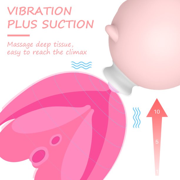 Thrusting Vibrator, G Spot Nipple Clit Stimulator, Breast Massager Adult Sex Toys for Women, Pink