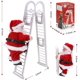 Electric Santa Climbing Ladder Christmas Creative Santa Claus Climbing Rope Ladder, Christmas Super Climbing Santa Plush Doll Toy for Christmas Tree Ornament Home Door Wall Decoration (White)