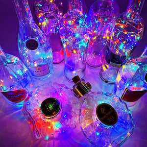 Laighter 9 Packs 20 LEDs Wine Bottle Cork Lights, 6.5ft Cork Lights Battery Operated Fairy String Lights for Liquor Bottles Crafts Party Wedding Halloween Christmas Decor, Multi-color