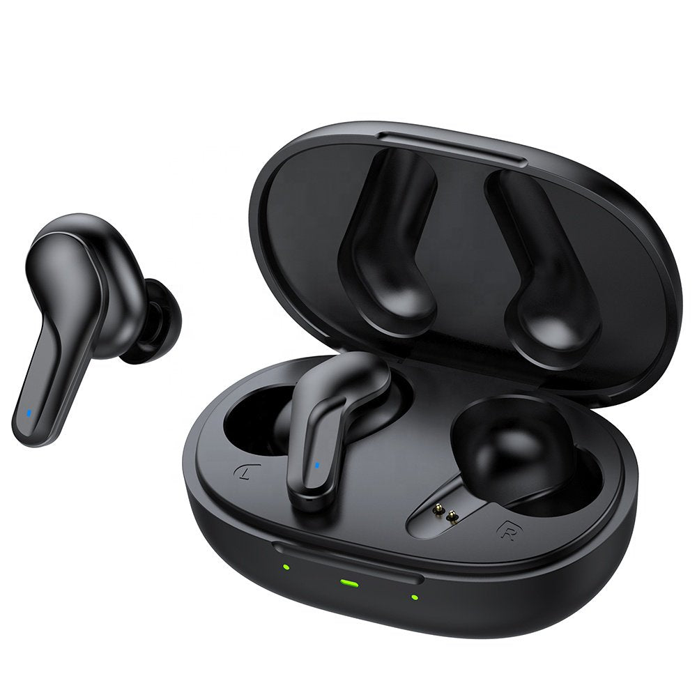Wireless Earbuds Bluetooth Earphones, Touch Control with Wireless Charging Case IPX8 Waterproof Stereo Earphones in-Ear Built-in Mic Headset Premium Deep Bass for Sport Black
