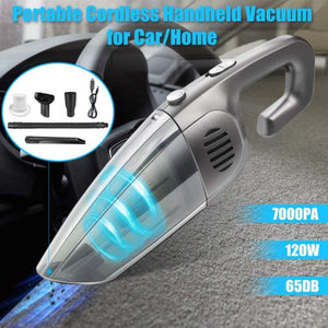 Portable Car Vacuum, 7kpa Wireless Hand Vacuum Cleaner Powerful Dustbuster with Washable HEPA Filter Multi-Purpose for Home Car