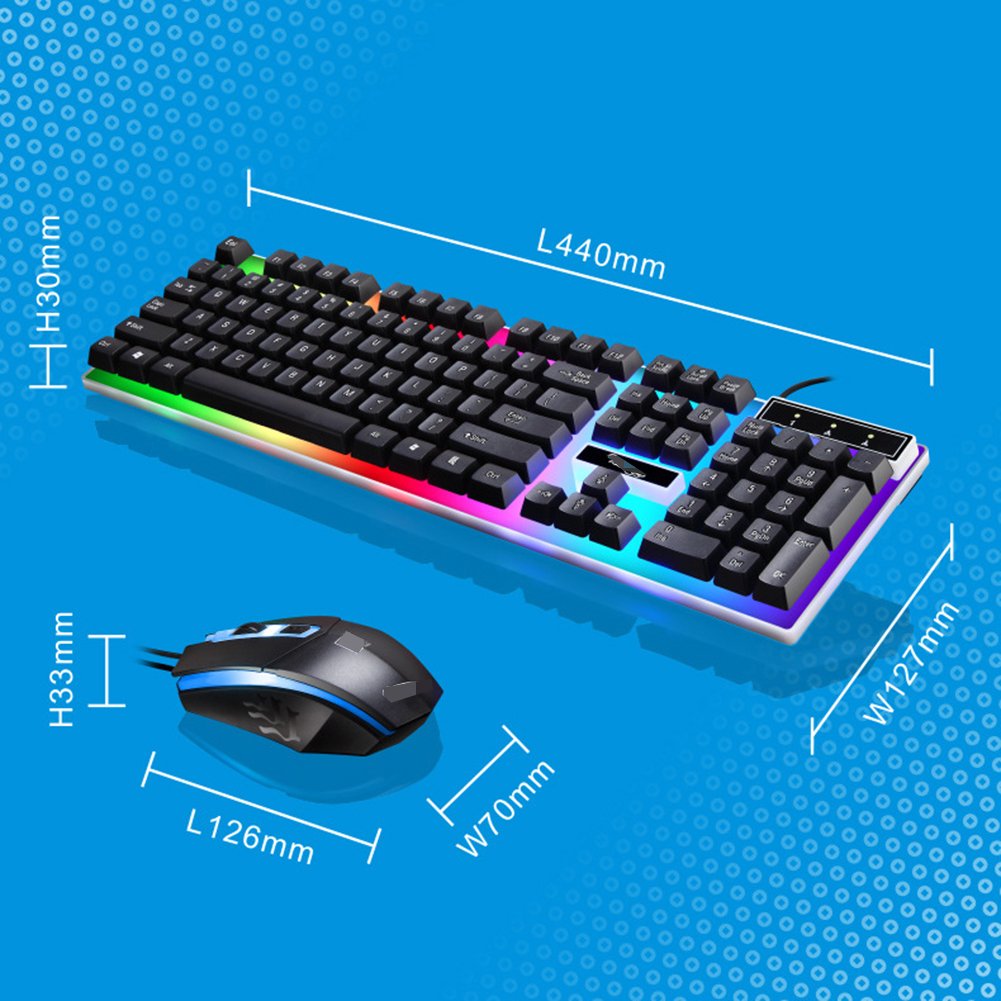 iFanze Gaming Keyboard And Mouse Set Rainbow LED Wired USB Keyboard And Mouse For PC PS3 PS4 Xbox One and 360