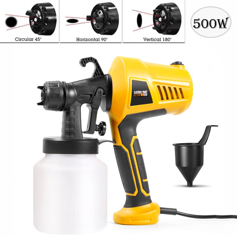 Paint Sprayer, Vinmall 500W Electric HVLP Spray Gun, Airless Paint Gun with 800ml Container for Home and Outdoors, Painting Projects
